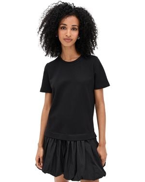 English Factory Bubble Mixed Media Mini Dress - Black