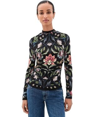 FARM Rio Natalia Jersey Blouse - Black