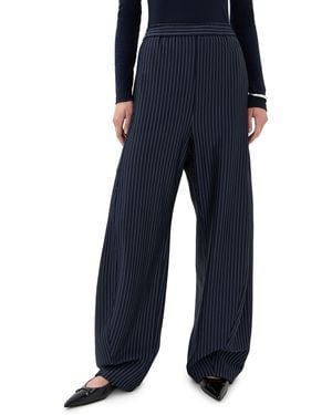 Tibi Pinstripe Active Knit Winslow Pants - Blue