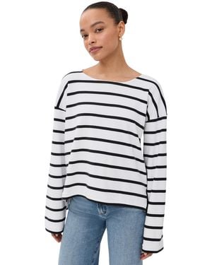 La Ligne Long Sleeve Breton Tee - Black