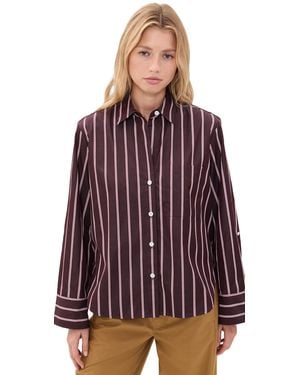 Madewell The Signature Y-Neck Stripe Shirt - Purple