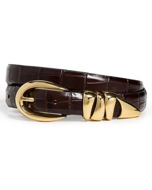 Madewell Triple Keeper Belt: Croco - Black