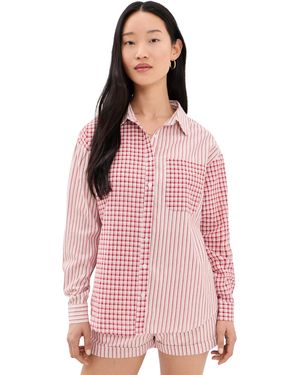 Bailey Rose Check Button Down Shirt - Pink
