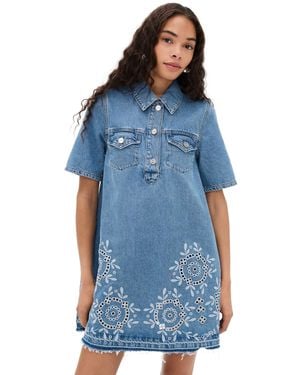 white christmas dresses Tint Edge Denim Mini Dress main image 1