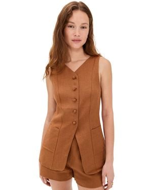 Posse Lorenzo High Neck Vest - Brown