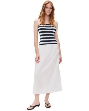 Onia Crochet Knit Poplin Maxi Dress - Black