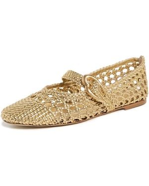 Larroude Verona Macrame Ballet Flats - Metallic