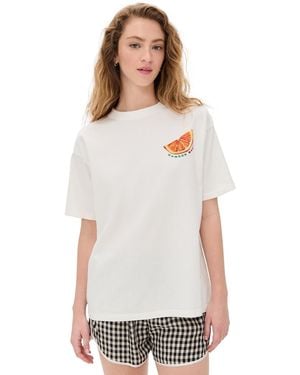 Damson Madder Spritz Boyfriend Tee - White