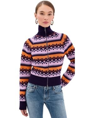 Rabanne Wool Blend Zip Cardigan - Red