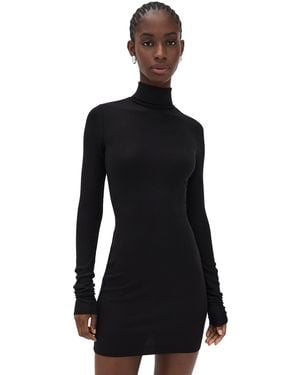 ÉTERNE Long Sleeve Turtleneck Mini Dress - Black