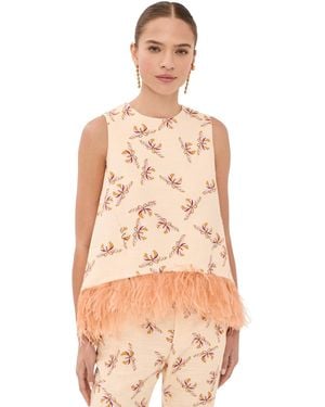La DoubleJ La Scala Top With Feathers - Natural
