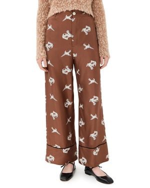 Marni Silk Pants - Brown