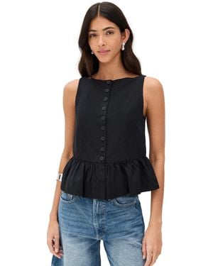 ALIGNE Penelope Linen Top - Black