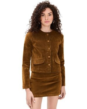 Joe's Jeans The Lady Like Flocked Velvet Jacket - Brown