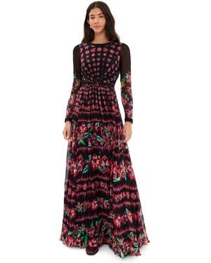 Saloni Blythe B Long Dress - Red