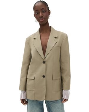 Simonett Structured Sheer Cuff Blazer - Natural