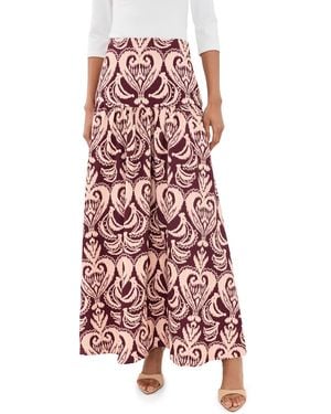 dress to Tropikat High Waist Maxi Skirt - Red