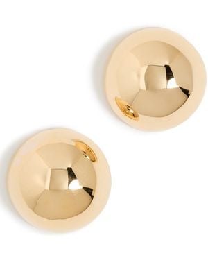 Annika Inez Small Hemisphere Earrings - White