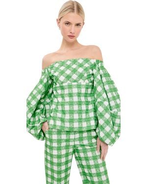 Rosie Assoulin Empire Balloon Top - Green
