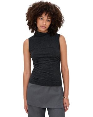 Enza Costa Cashmere Blend Sleeveless Twist Top - Black