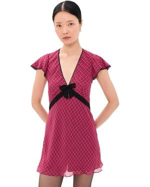 LoveShackFancy Klielle Ribbon Trim Dress - Red