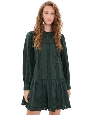 Ulla Johnson Keira Eyelet Cotton Mini Dress - Green