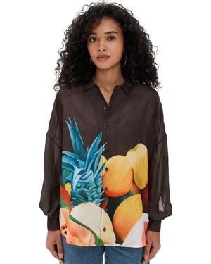 Donde Esteban Salpicon Silk Shirt - Black