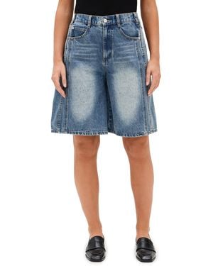 Sea Spencer Mended Denim Bermuda Shorts - Blue