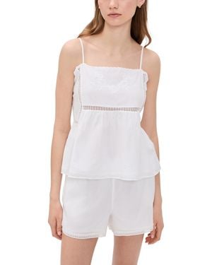 Petite Plume Voile Luna Cami Shorts Pajama Set - White