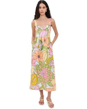 FARM Rio Light Spring Affair Linen Maxi Dress - Orange