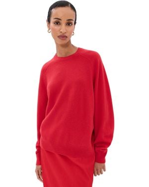 Tibi Cashmere Crew Neck Sweater - Red