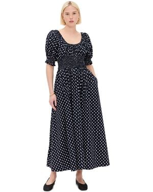 Madewell Shibori Puff Sleeve Midi Dress - Blue