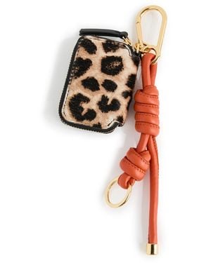 Veronica Beard Leopard Zip Pouch Bag Charm - Black