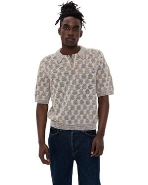 Corridor NYC Cable Lace Sweater Polo - Natural