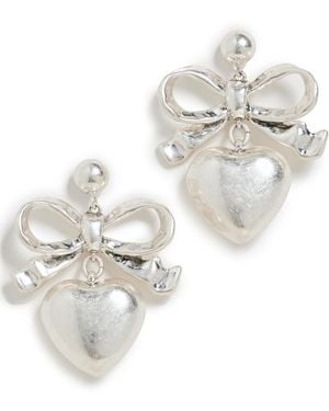 Clare V. Heart Drop Earrings - Multicolour