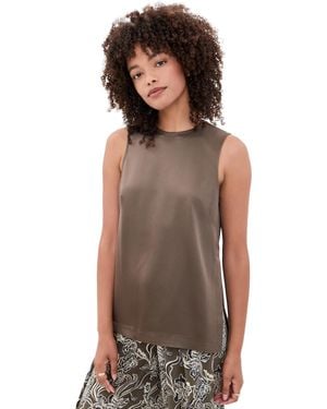 La Ligne Satin Maxime Top - Green