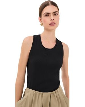 Balmain Paris Embroidered Jersey Tank Top - Black