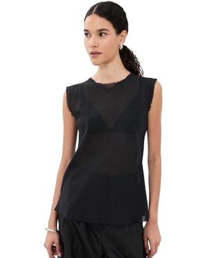 All Three Iris Gauze Tank - Black