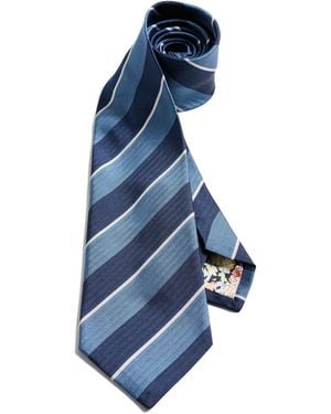 Paul Smith Block Stripe Tie - Blue
