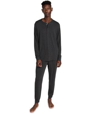 Eberjey Henry Modal Long Pj Set - Black