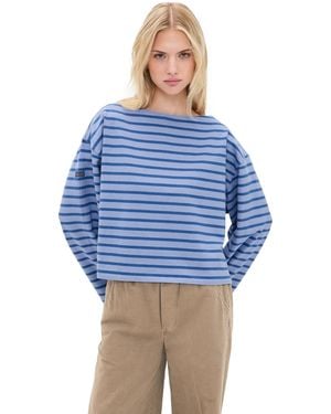 Polo Ralph Lauren Jersey Crop Mariner Long Sleeve Pullover - Blue