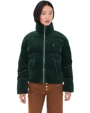 Polo Ralph Lauren Corduroy Down Puffer Jacket - Green