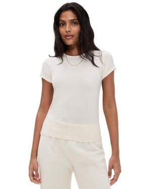 ÉTERNE Fitted Crewneck Short Sleeve Tee Shirt - White