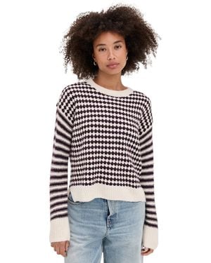 Madewell Mixed Stripe Pullover Sweater - Black