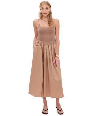 Le Bos Alix Mixed Fabric Tank Dress - Natural