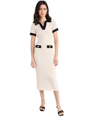 Endless Rose Crochet Knit Collared Dress - Black