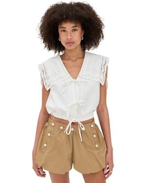 Sea Marie Embroidery Vest - White