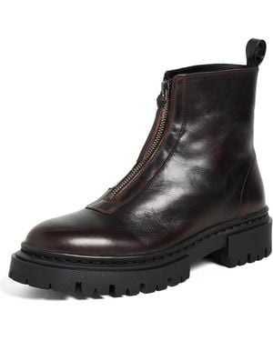 STAUD Miles Zip Ankle Boots - Black