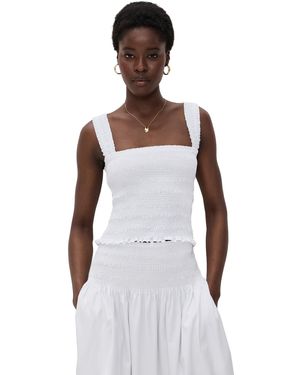 Madewell Poplin Smocked Tank - Black