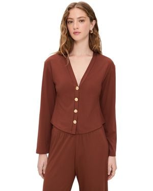 Le Bos Mary Kate Ponte Cardigan - Red